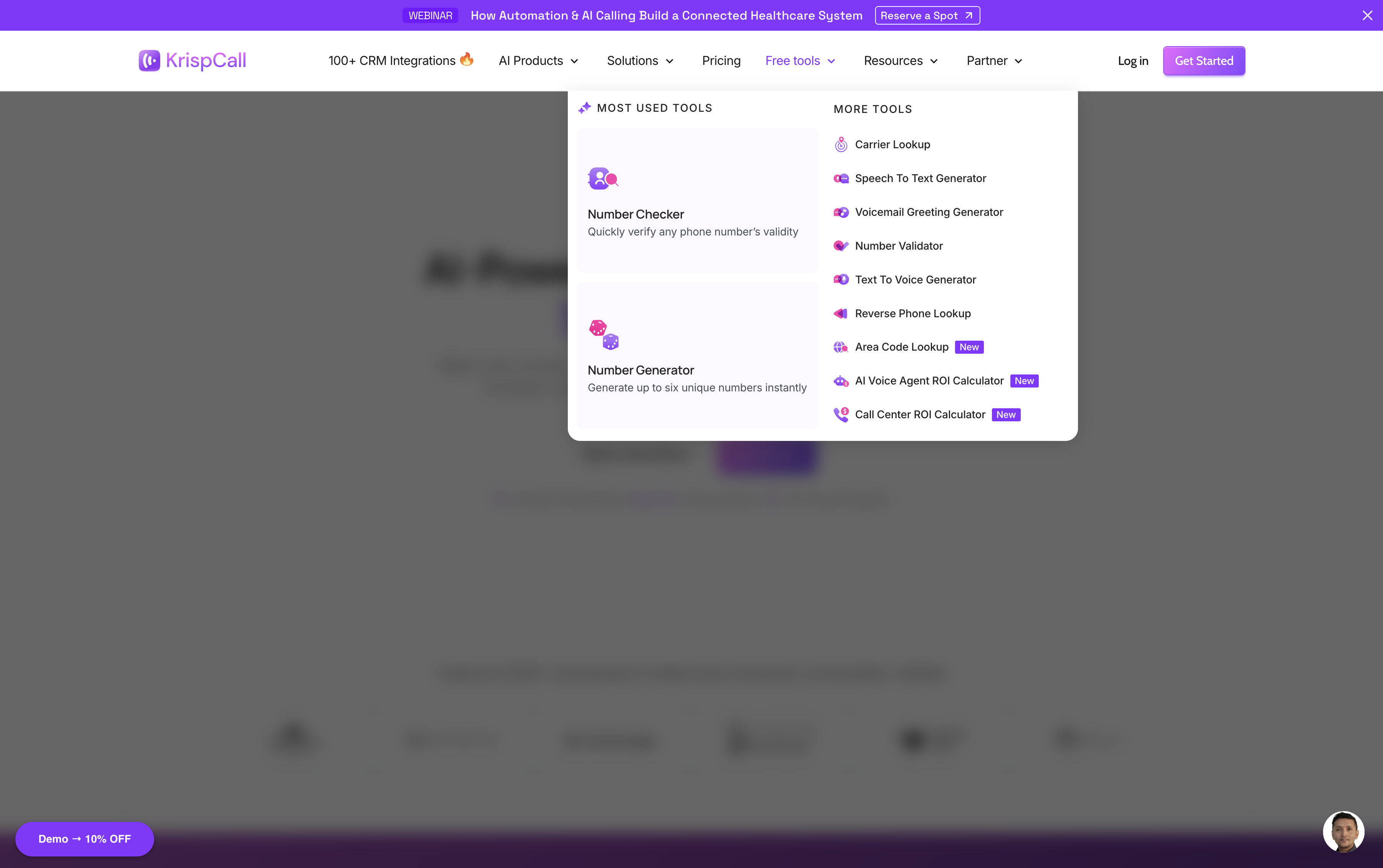 KrispCall marketing automation and phone intelligence tools