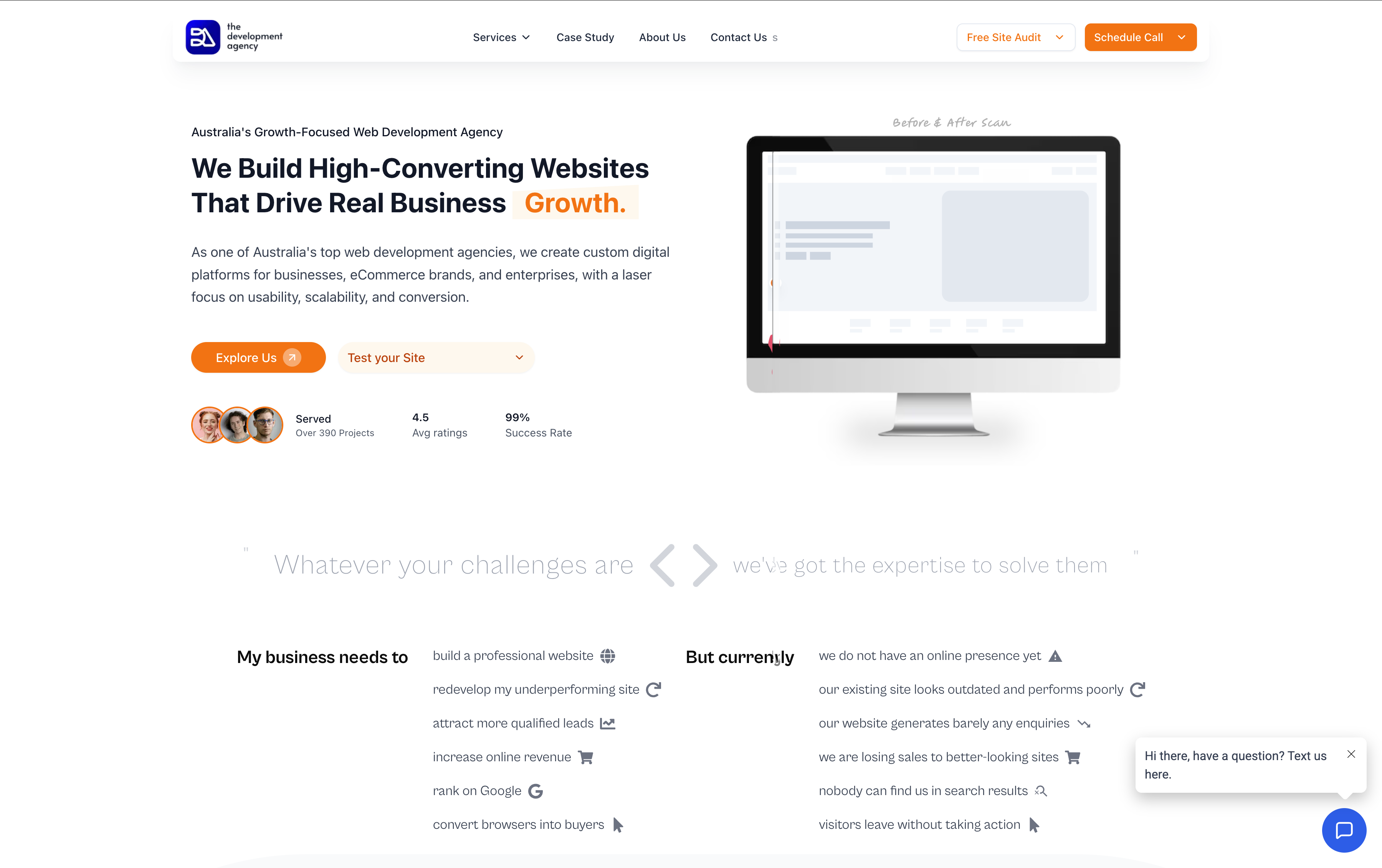 The Development Agency homepage screenshot